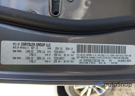 2013 Dodge Journey Sxt z USA, uszkodzony, nr VIN 3C4PDDBG1DT561238